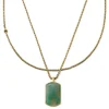 Arkai Set De 2 Colliers Superposés : Chaîne Dorée Rico Et Collier à Pendentif Jade Taïwanais Orisun 20