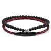 Lucleon Bracelet William 925 Bordeaux & Noir 22