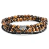 Neshraw Bracelet De Pierres Marrons Oeil De Tigre 5