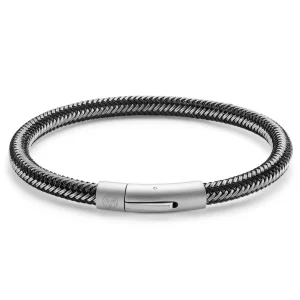 Lucleon Bracelet Câble Noir Et Argenté 12