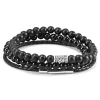 Neshraw Bracelet De Pierres Noires Mates Madura 22