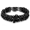 Arkai Bracelets Rico En Pierre De Lave Noire Et Pendentif Crâne En Onyx 20