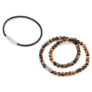 Neshraw Bracelet De Pierres Marrons Oeil De Tigre 10