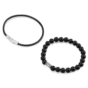 Neshraw Bracelet De Pierres Noires Galio 9