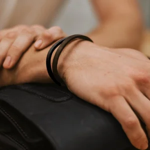 Lucleon Bracelet Roy à Simple Tour En Cuir Foncé Avec Fermoir Noir 12