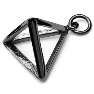 Lucleon Amulette Triangle En Acier Noir 10