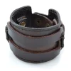 Collin Rowe Large Bracelet Marron à Double Renfort En Cuir 11