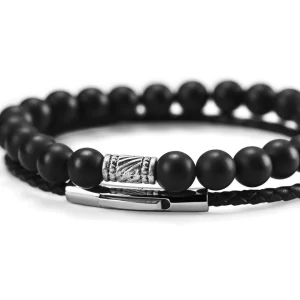 Neshraw Bracelet De Pierres Noires Galio 11