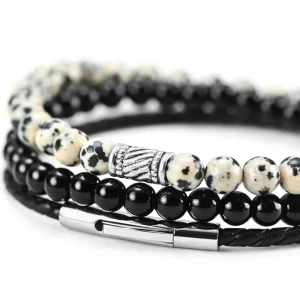 Neshraw Bracelet Raipur Pierres Noires Et Blanches 11