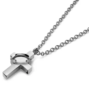 Lucleon Collier Court En Argent Avec Croix 10