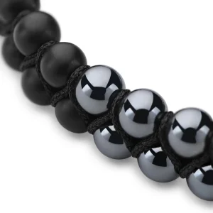 Arkai Bracelet Sanatio Double Rang En Hématite & Onyx 14