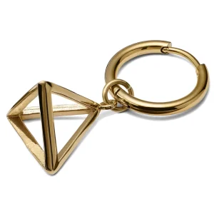 Lucleon Boucle D’oreille En Acier Doré Avec Pendentif Triangle 10