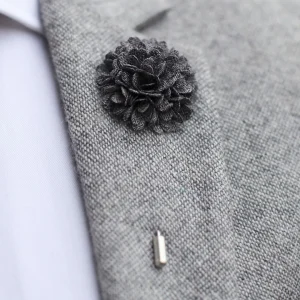 Warren Asher Broche Pour Homme à Fleur Poivre Et Sel 12