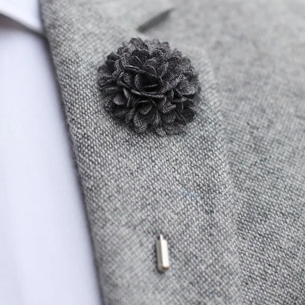 Warren Asher Broche Pour Homme à Fleur Poivre Et Sel 4