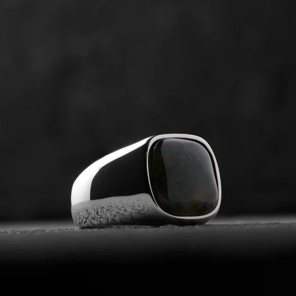 Lucleon Bague Avec Pierre D’agate Mousse Len Gravel 7