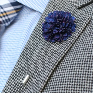 Warren Asher Broche Pour Homme à Fleur Bleu Roi 12