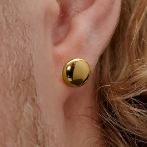 Lucleon Boucle D’oreille « bouton » En Acier Doré 8 Mm 13