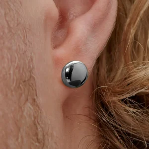 Lucleon Boucle D’oreille « bouton » En Acier Argenté 8 Mm 13