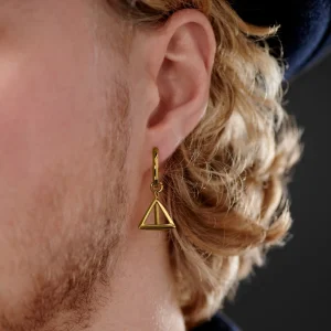 Lucleon Boucle D’oreille En Acier Doré Avec Pendentif Triangle 12