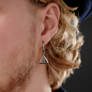 Lucleon Boucle D’oreille En Acier Argenté Avec Pendentif Triangle 12