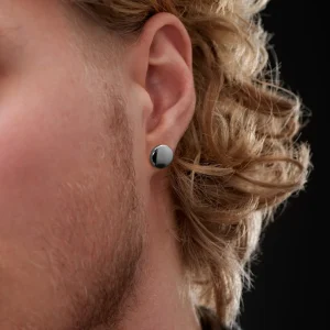 Lucleon Boucle D’oreille « bouton » En Acier Argenté 10 Mm 12