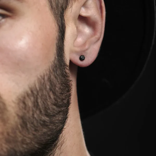 Lucleon Boucles D’oreille à Zircone Noire 4 Mm 5