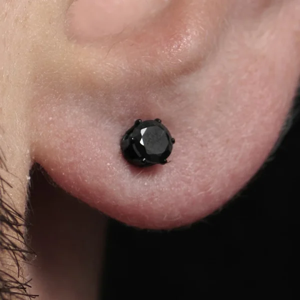 Lucleon Boucles D’oreille à Zircone Noire 4 Mm 7