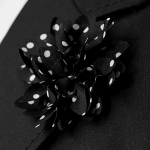 Warren Asher Boutonnière à Fleur Noire à Pois 18