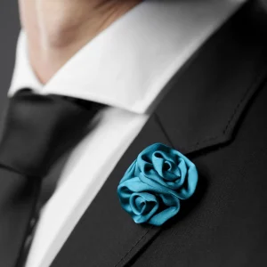 Warren Asher Boutonnière à Fleur De Rose Bleue 12