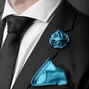 Warren Asher Boutonnière à Fleur De Rose Bleue 14