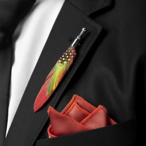 Warren Asher Broche « La Plume Rouge Flamboyant » 14