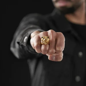 Moody Mason Bague Dorée à Tête De Lion Mack 16