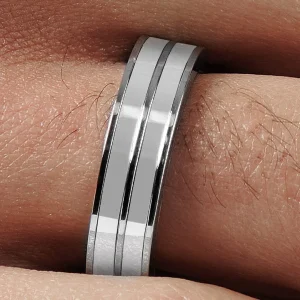 Lucleon Bague En Acier Et En Céramique Blanc Et Argent 16