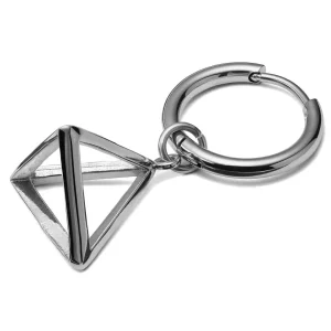 Lucleon Boucle D’oreille En Acier Argenté Avec Pendentif Triangle 10