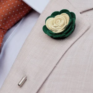 Warren Asher Boutonnière à Fleur Douce émeraude Et Crème 10