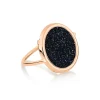 GINETTE NY Bague Disc Blue Sand Stone Or Rose 14