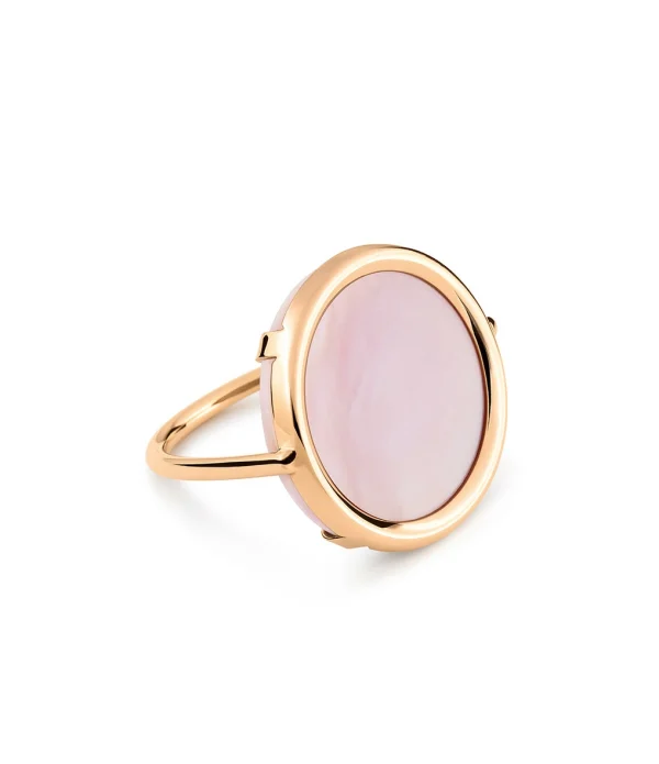 GINETTE NY Bague Disc Or Rose Nacre Rose 1