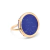 GINETTE NY Bague Disc Or Rose Lapis Lazuli 11