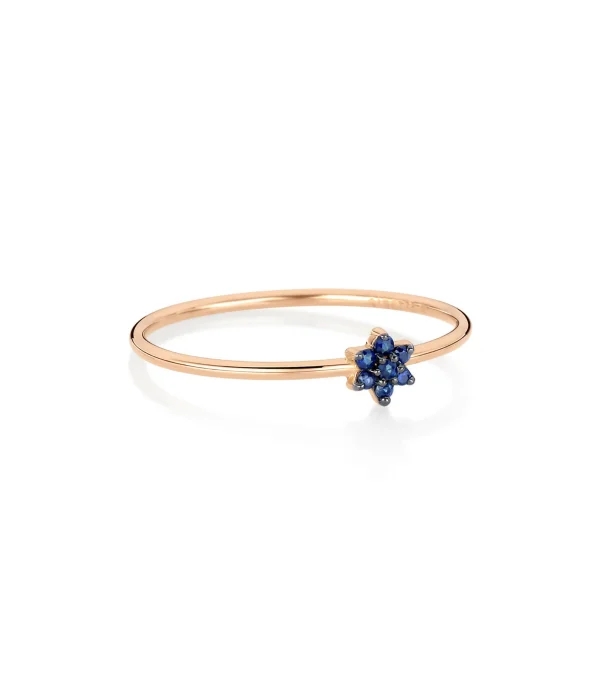 GINETTE NY Bague Mini Star Saphirs Or Rose 1