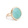 GINETTE NY Bague Disc Or Rose Amazonite 8