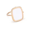 GINETTE NY Bague Antique Agate Blanche Or Rose 11