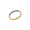 AND…PARIS Bague Alliance Pavée Turquoises Or Jaune 10