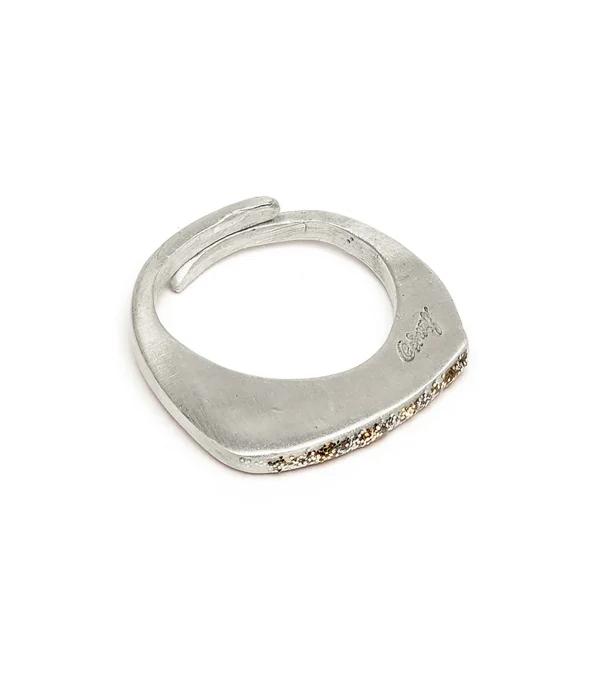 LSONGE Bague Éclat Premium Argent Blanc Émail Diamanté 1