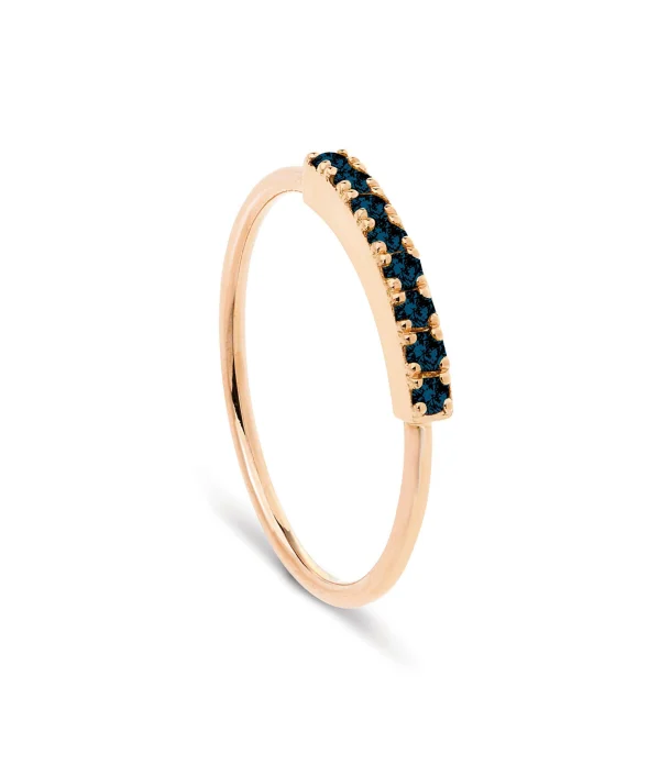 NAVA JOAILLERIE Bague Hash Diamants Noirs Or Rose 1