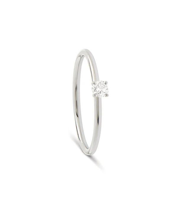 NAVA JOAILLERIE Bague Solitaire Chou Diamant Blanc Or Blanc 1