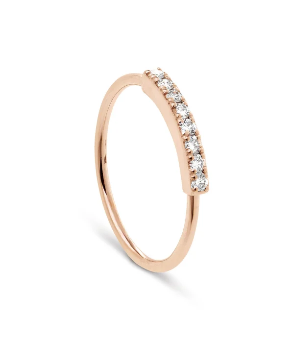 NAVA JOAILLERIE Bague Hash Diamants Or Rose 1