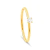 NAVA JOAILLERIE Bague Solitaire Chou Diamant Blanc Or Jaune 10