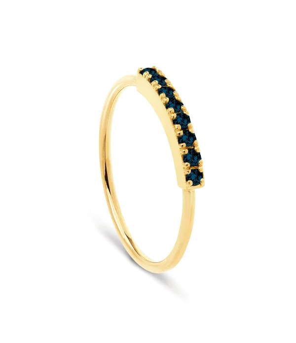 NAVA JOAILLERIE Bague Hash Diamants Noirs Or Jaune 1