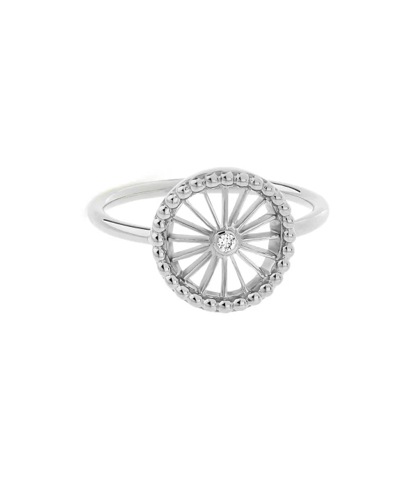 NAVA JOAILLERIE Bague Mini-Cheyenne Ronde Diamant Or Blanc 1