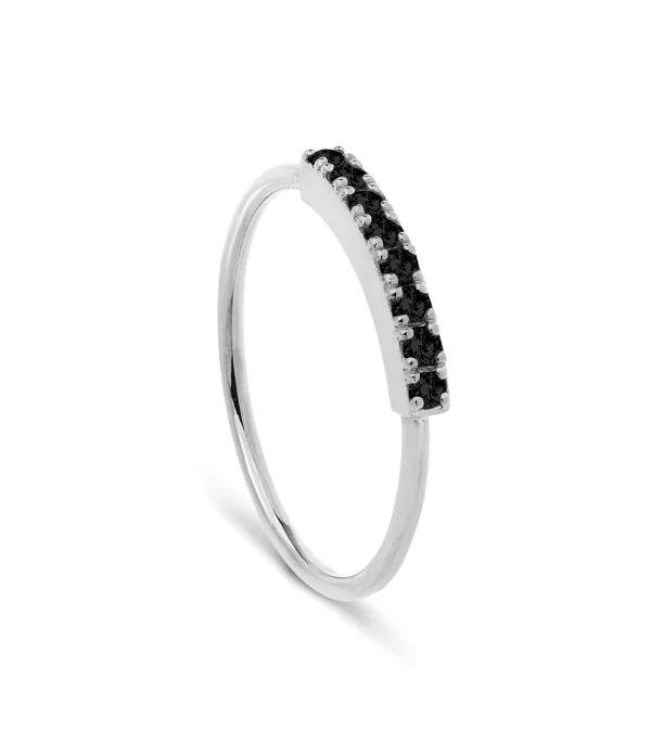 NAVA JOAILLERIE Bague Hash Diamants Noirs Or Blanc 1